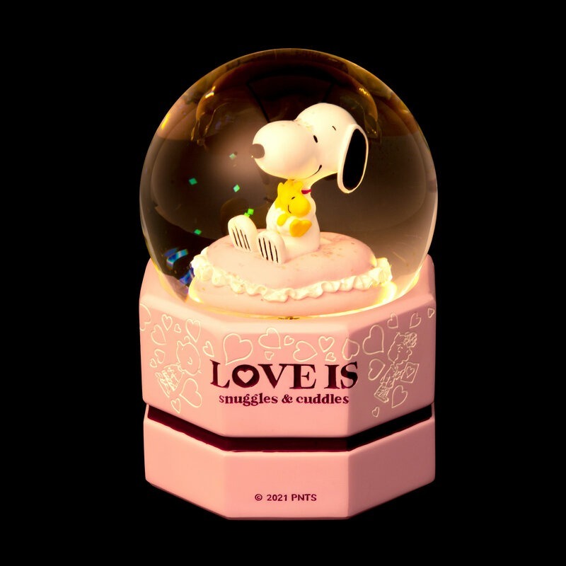 【JARLL 讚爾藝術】Snoopy史努比情人 燈光 水晶球音樂盒 禮物-細節圖2