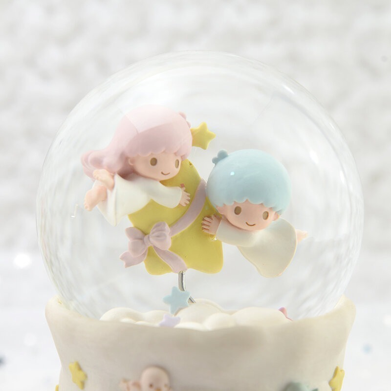 【JARLL 讚爾藝術】Little Twin Stars 惺惺相惜 水晶球音樂盒 生日 告白 結婚 紀念日 畢業禮物-細節圖2