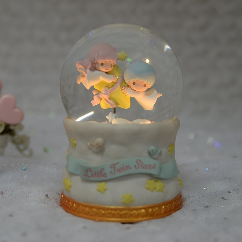 【JARLL 讚爾藝術】Little Twin Stars 惺惺相惜 水晶球音樂盒 生日 告白 結婚 紀念日 畢業禮物-細節圖6