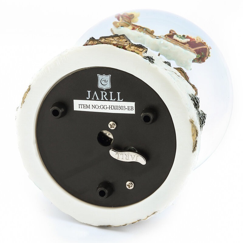 【升級燈光款 現貨秒出JARLL 讚爾藝術】幸福的雪白聖誕 聖誕 水晶球音樂盒 聖誕禮物-細節圖2