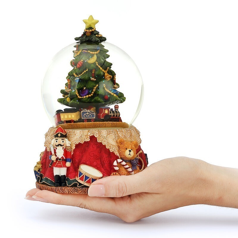 【現貨秒出 JARLL 讚爾藝術】聖誕小火車 聖誕 水晶球音樂盒 聖誕禮物-細節圖3