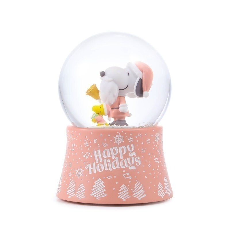 [限時6折售完即絕版JARLL 讚爾藝術 ]Snoopy史努比聖誕雪橇 假期愉快亮麗聖誕節水晶球音樂盒水晶球擺飾-規格圖7