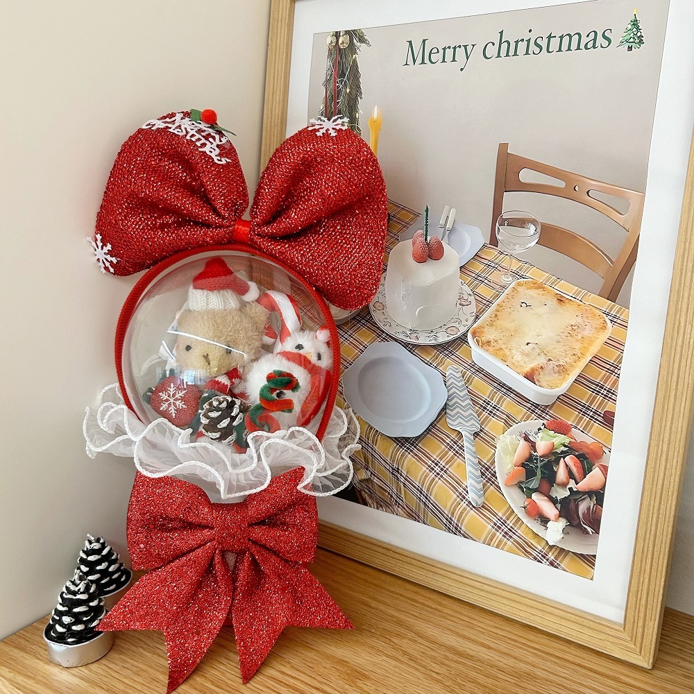 紅色髮箍+提袋+卡片+暖燈