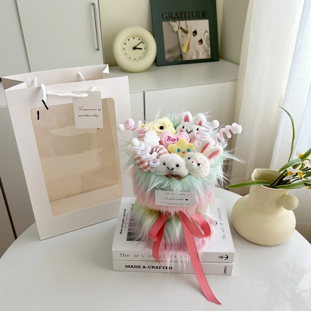 【台灣24H寄出】大束卡通玩偶花束卡通公仔 長毛 玩偶花束 多款任選(畢業禮 情人節 結婚禮 母親節 生日 送禮)-規格圖3