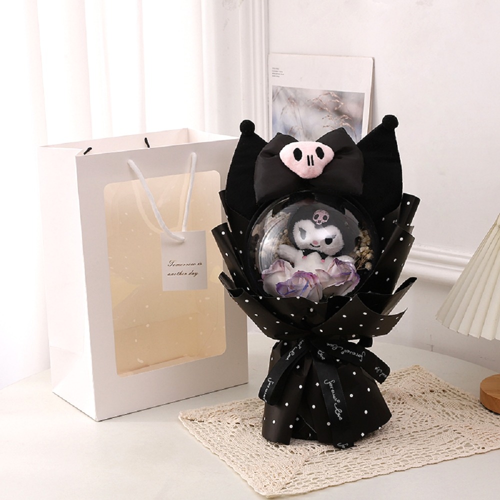 【台灣24H寄出】卡通玩偶波波球花束 玩偶花束 公仔 卡通花束畢業禮物 生日禮物 兒童節禮物 交換禮物-規格圖2