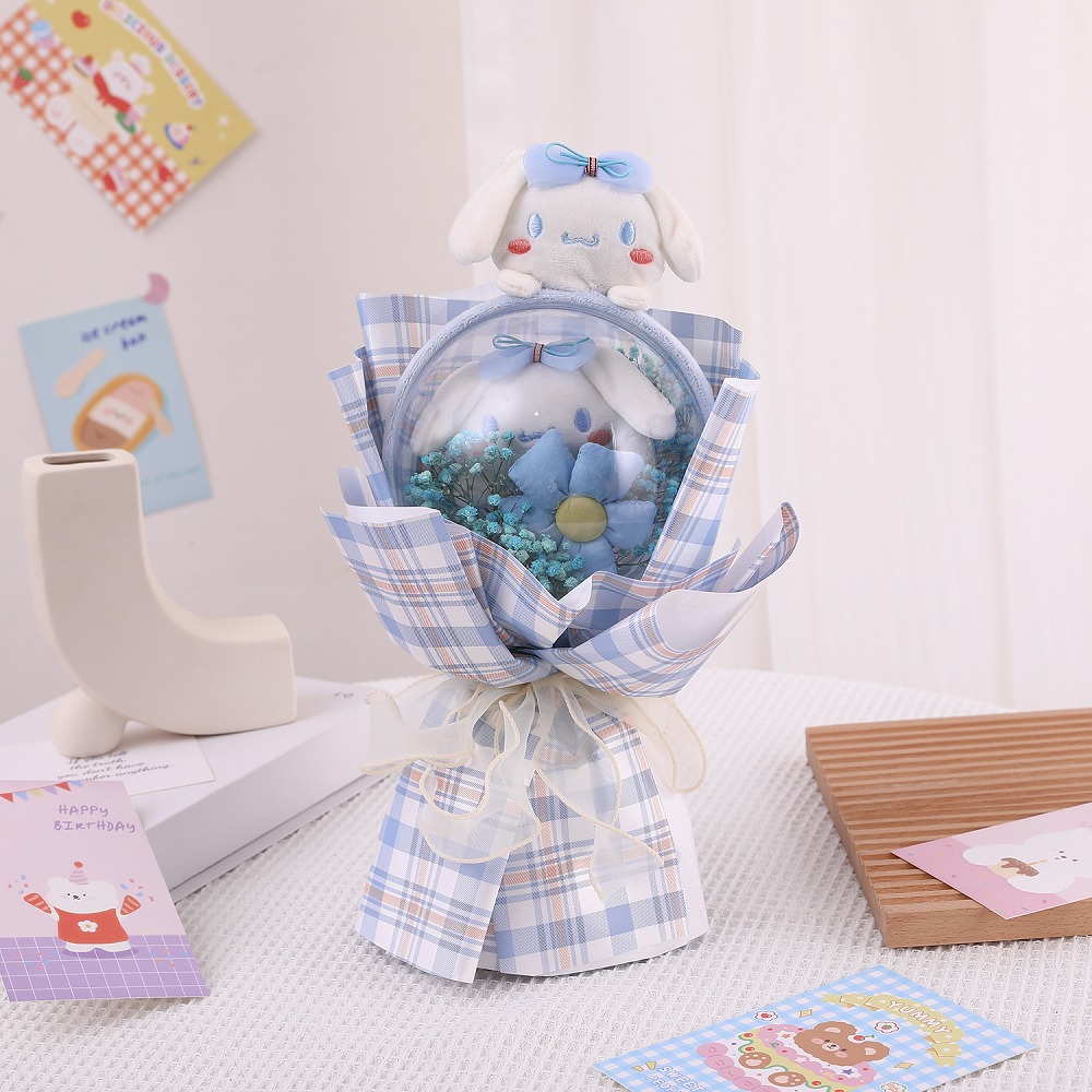 【台灣24H寄出】卡通玩偶波波球花束 玩偶花束 公仔 卡通花束畢業禮物 生日禮物 兒童節禮物 交換禮物-規格圖2