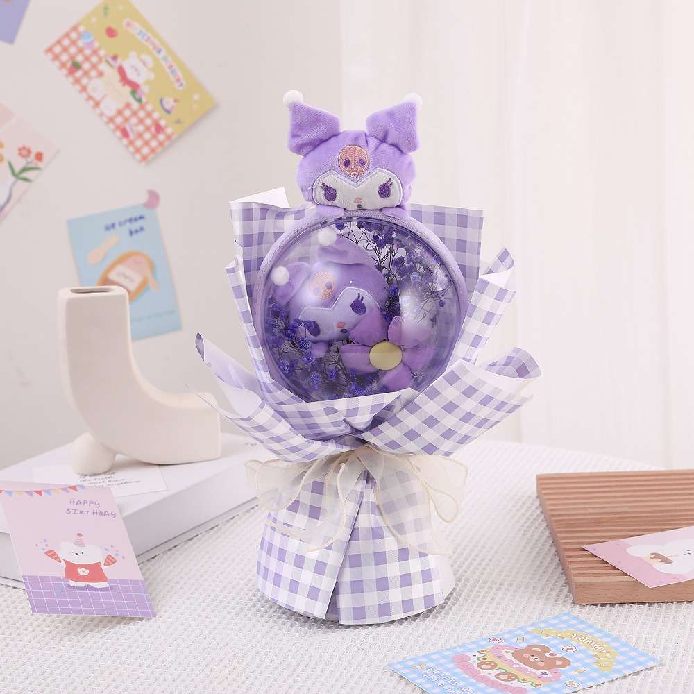 【台灣24H寄出】卡通玩偶波波球花束 玩偶花束 公仔 卡通花束畢業禮物 生日禮物 兒童節禮物 交換禮物-規格圖2