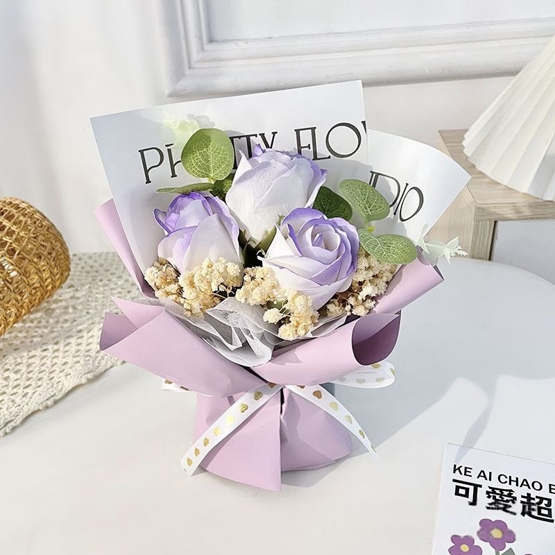 【台灣24H寄出】迷你花束 香皂花花束 滿天星花束 滿贈 抽獎 開業禮 婚禮小物-規格圖5