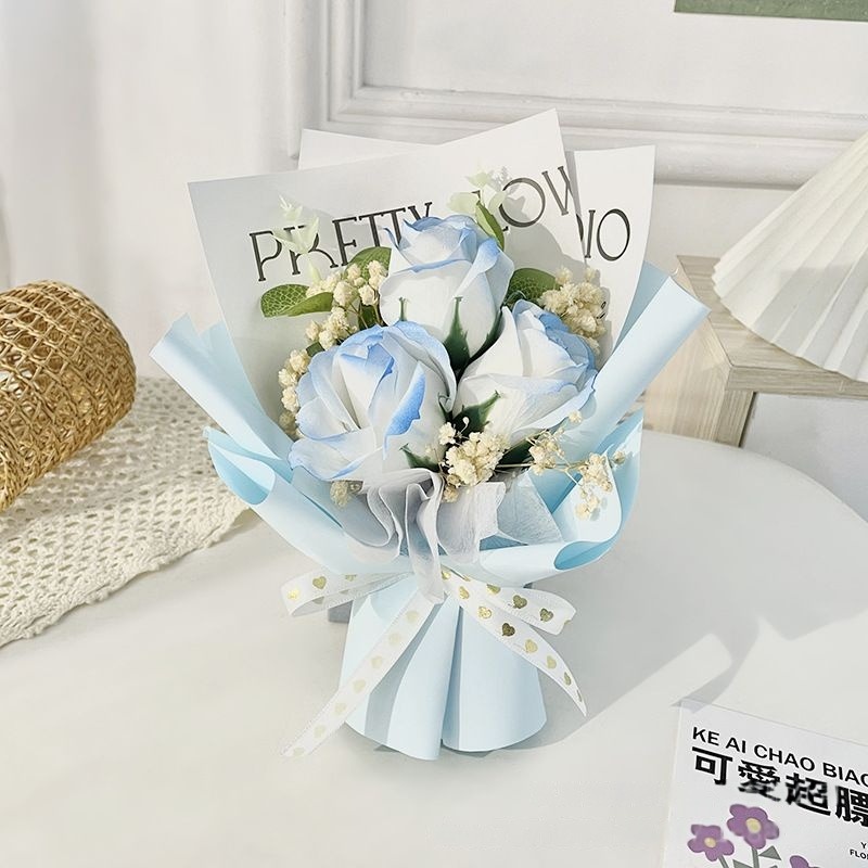 【台灣24H寄出】迷你花束 香皂花花束 滿天星花束 滿贈 抽獎 開業禮 婚禮小物-規格圖5