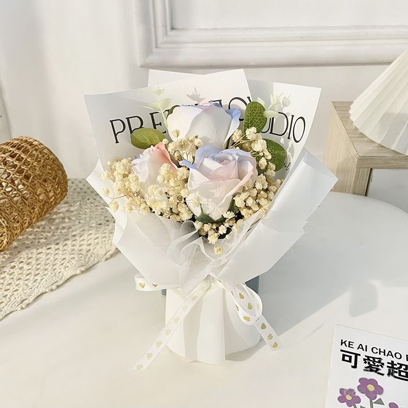 【台灣24H寄出】迷你花束 香皂花花束 滿天星花束 滿贈 抽獎 開業禮 婚禮小物-規格圖5
