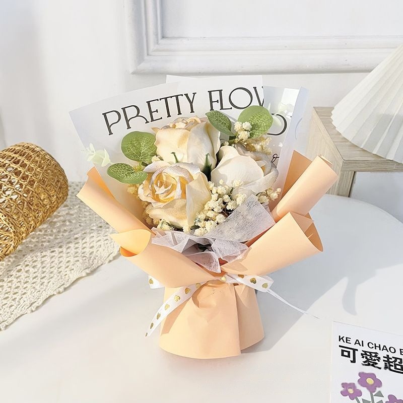 【台灣24H寄出】迷你花束 香皂花花束 滿天星花束 滿贈 抽獎 開業禮 婚禮小物-規格圖5