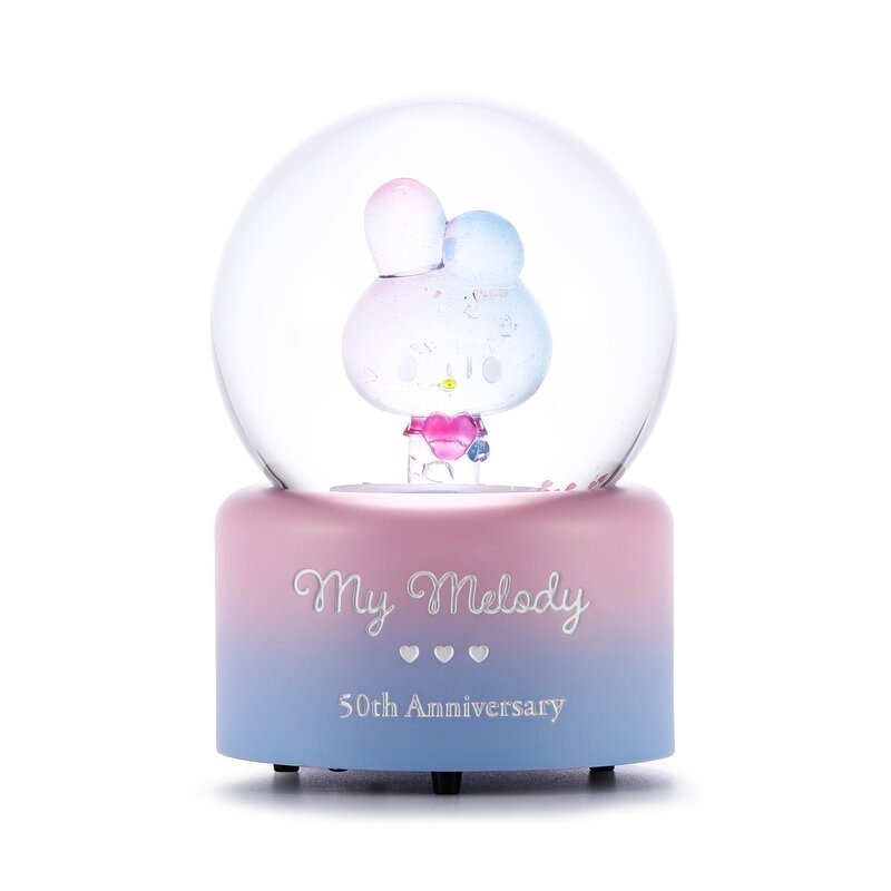 JARLL讚爾藝術 美樂蒂 My Melody 50週年限定收藏 水晶球音樂盒 生日 限定收藏 送禮-細節圖2