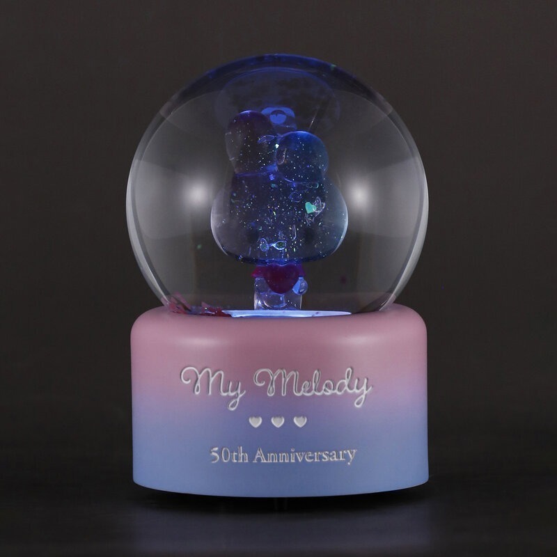 JARLL讚爾藝術 美樂蒂 My Melody 50週年限定收藏 水晶球音樂盒 生日 限定收藏 送禮-細節圖4