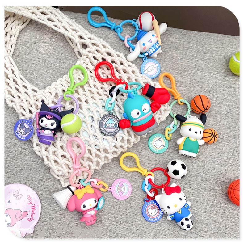 【現貨】三麗鷗家族-可麗餅吊飾組合 鑰匙扣卡通包包公仔鑰匙鏈掛件小禮品-細節圖2