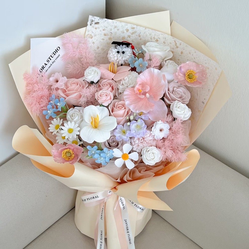 【現貨秒出】玩偶花束 香皂花束 畢業花束(情人節 生日 婚禮 告白 交換禮物 畢業禮物)-規格圖5