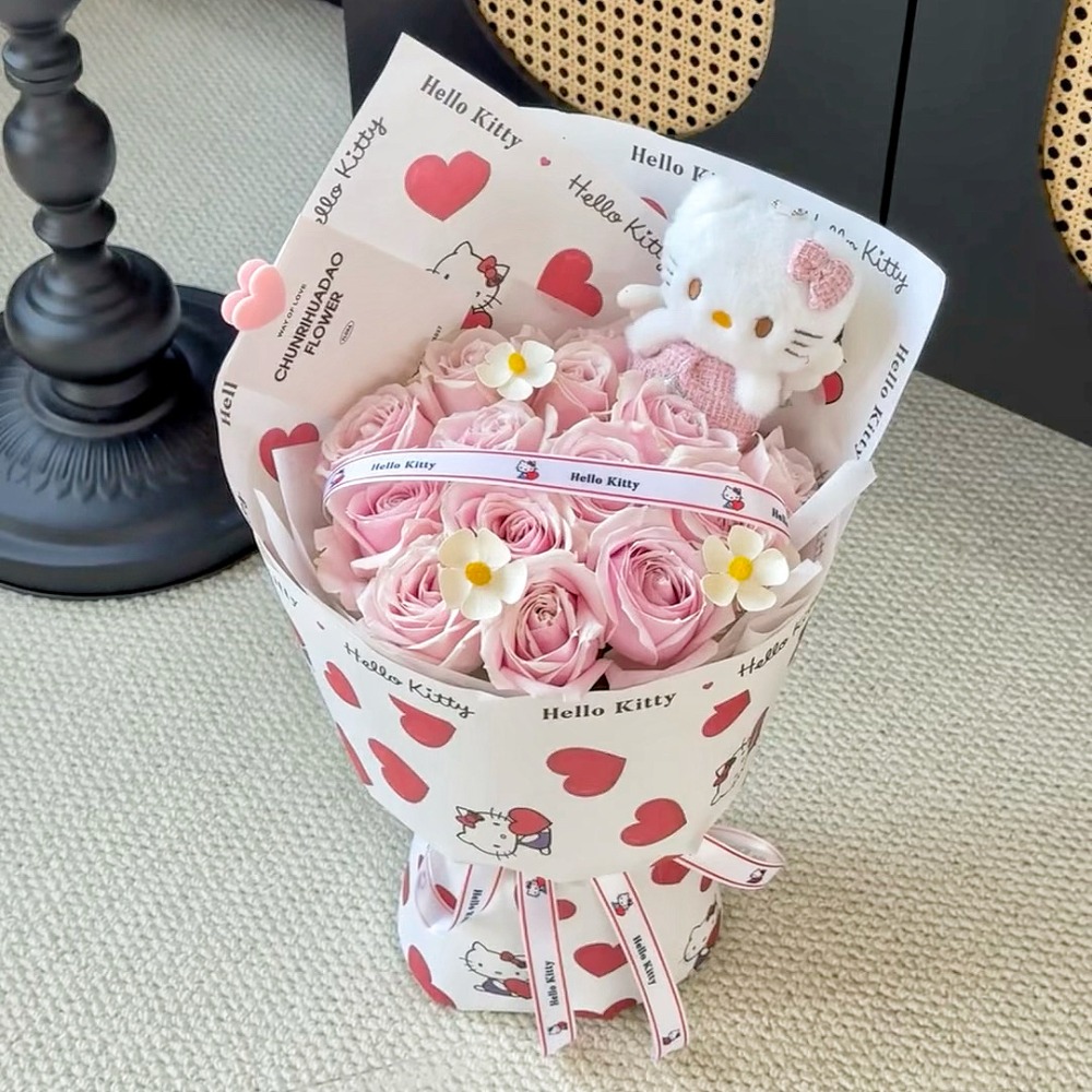 【現貨秒出】多巴胺風花束 網紅花束(情人節 生日 婚禮 告白 交換禮物 畢業禮物)-規格圖6