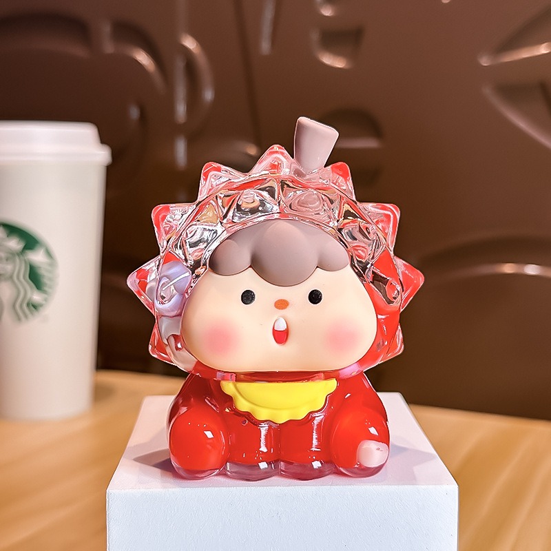 【現貨當天寄出】創意榴蓮鑰匙圈 流沙入油款吊飾 汽車個性鑰匙鏈 閨蜜情侶配飾包包掛件 舒壓 減壓掛件-規格圖6