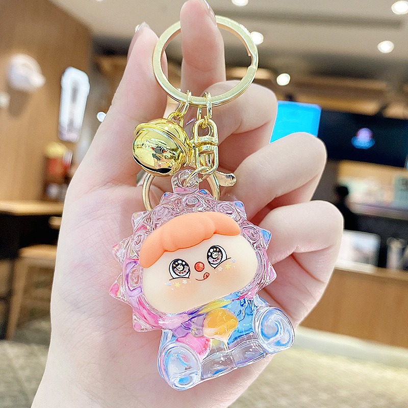 【現貨當天寄出】創意榴蓮鑰匙圈 流沙入油款吊飾 汽車個性鑰匙鏈 閨蜜情侶配飾包包掛件 舒壓 減壓掛件-規格圖6