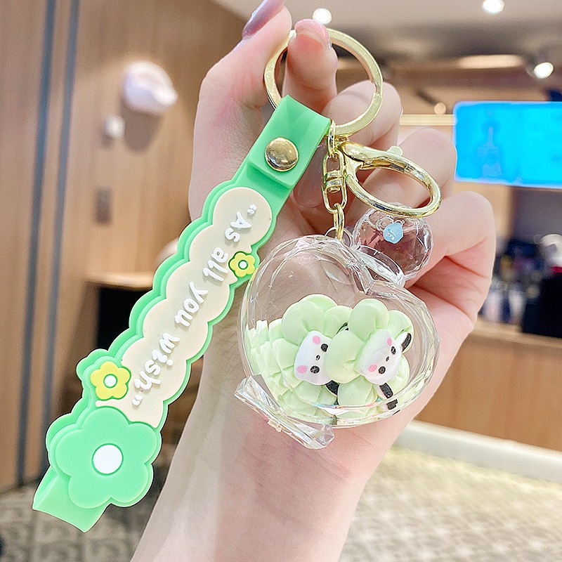 【現貨當天寄出】三麗鷗美樂蒂治癒漂浮液體流沙浴缸小掛件鑰匙扣兒童掛飾 閨蜜情侶配飾-規格圖7