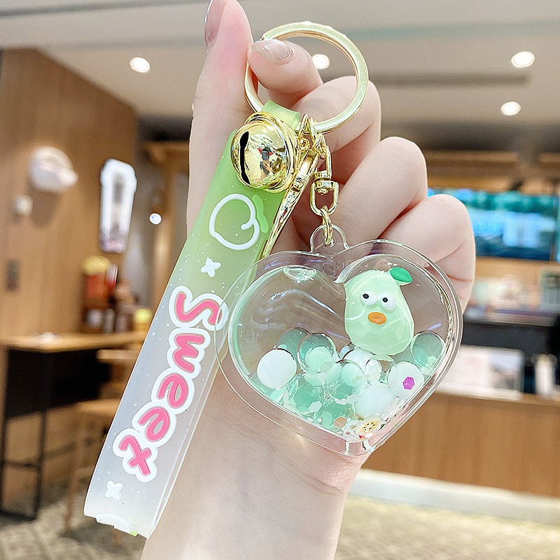 現貨當天寄出】清新烏龜流沙掛件 清新水果 泡泡球入油漂浮液體流沙 鑰匙扣兒童掛飾 閨蜜情侶配飾   舒壓 減壓掛件-規格圖7