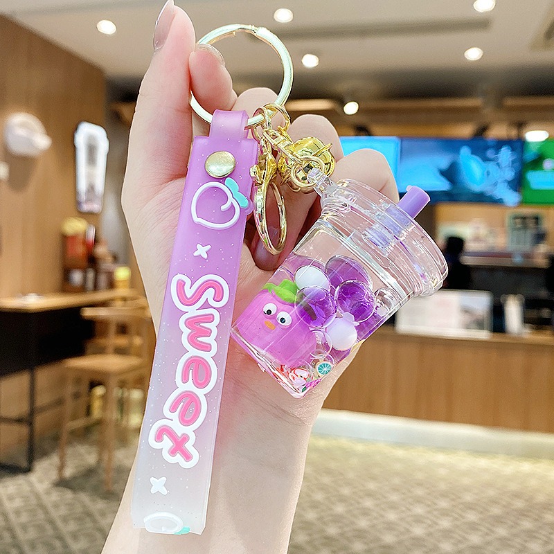現貨當天寄出】清新烏龜流沙掛件 清新水果 泡泡球入油漂浮液體流沙 鑰匙扣兒童掛飾 閨蜜情侶配飾   舒壓 減壓掛件-規格圖7