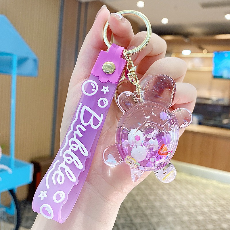 現貨當天寄出】清新烏龜流沙掛件 清新水果 泡泡球入油漂浮液體流沙 鑰匙扣兒童掛飾 閨蜜情侶配飾   舒壓 減壓掛件-規格圖7