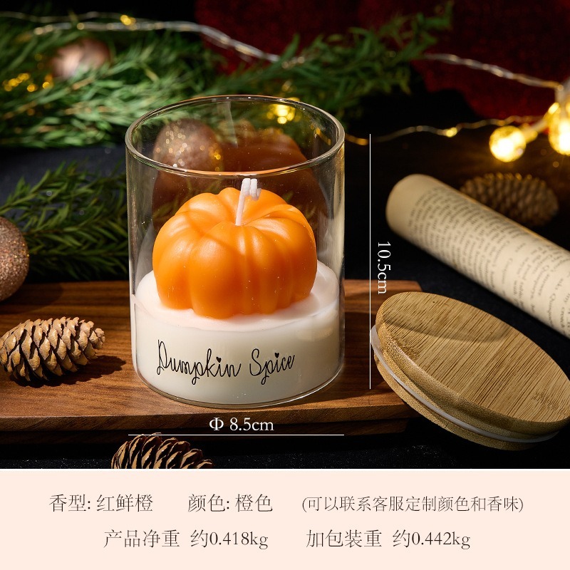 薑餅人杯蠟香氛蠟燭創意生日禮物蠟燭擺件南瓜造型伴手禮香薰蠟燭-規格圖3