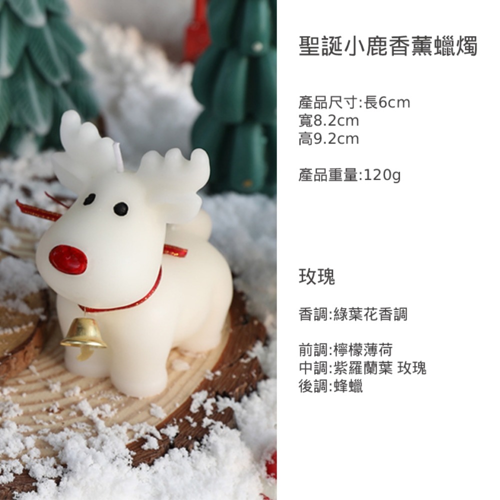 創意馴鹿香薰蠟燭 聖誕節裝扮白色麋鹿蠟燭伴手禮盒送閨蜜禮物 交換禮物-規格圖4