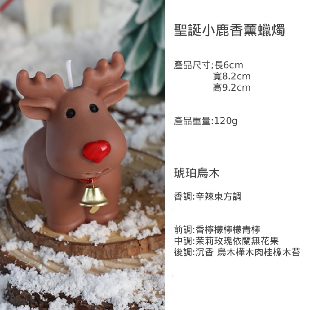 創意馴鹿香薰蠟燭 聖誕節裝扮白色麋鹿蠟燭伴手禮盒送閨蜜禮物 交換禮物-規格圖4
