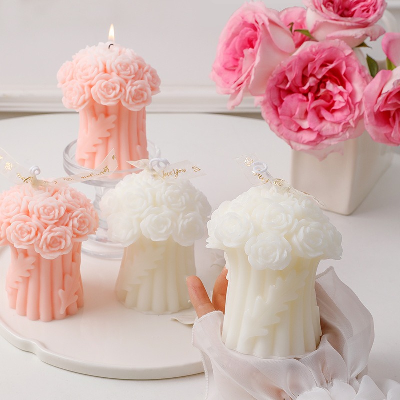 diy玫瑰花束 香薰蠟燭 蠟燭禮盒 情人節 生日 交換禮物-細節圖2