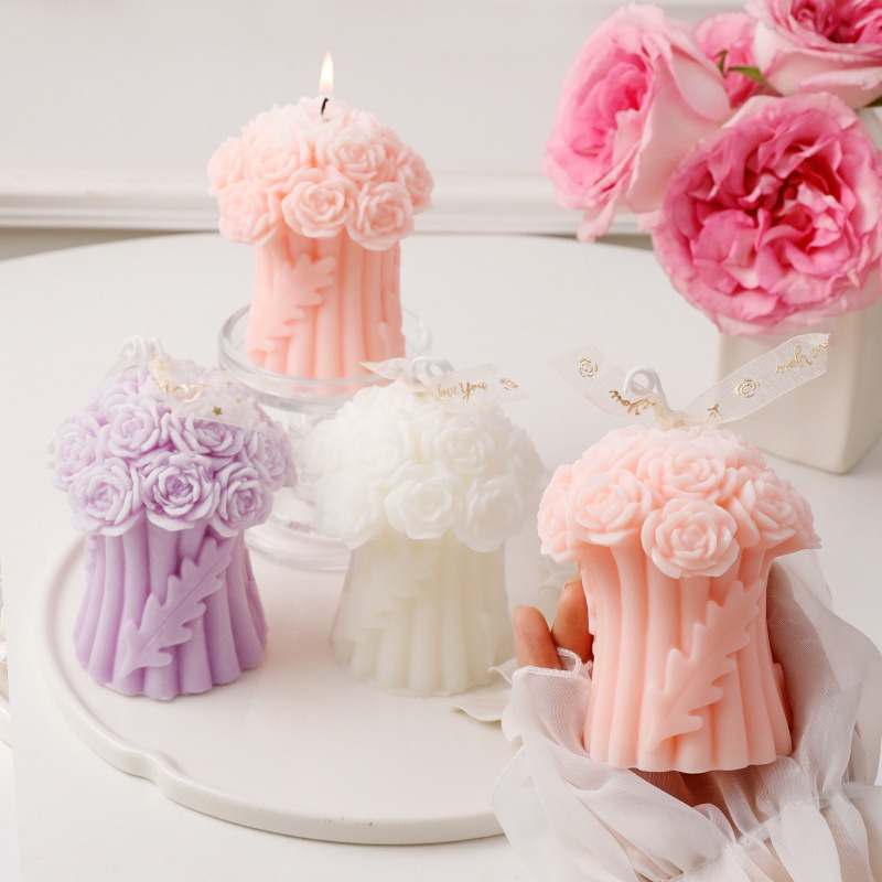 diy玫瑰花束 香薰蠟燭 蠟燭禮盒 情人節 生日 交換禮物-細節圖3