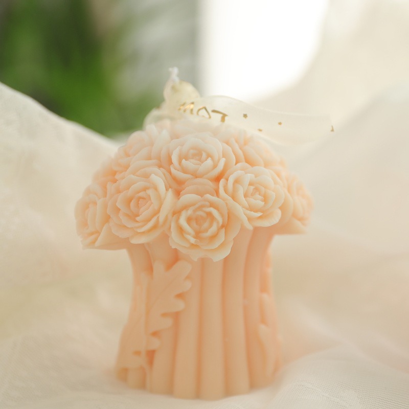 diy玫瑰花束 香薰蠟燭 蠟燭禮盒 情人節 生日 交換禮物-規格圖3