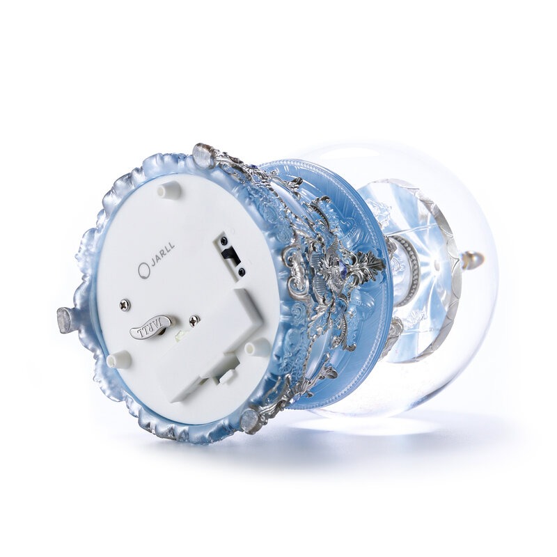 【現貨秒出】JARLL讚爾藝術 晨曦粉 月光藍 琉光旋轉木馬 水晶球音樂盒 聖誕禮 交換禮物 生日 情人節-細節圖4