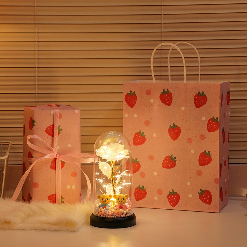 彩白【雪球小熊款】+粉色精美包裝+禮袋