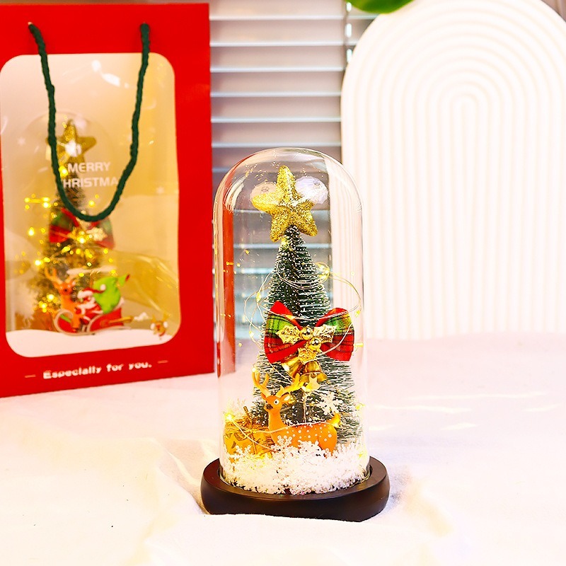 聖誕小鹿玻璃罩