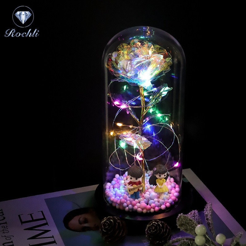 【現貨秒出】 聖誕節 禮物 玻璃罩 聖誕樹 裝飾 桌面 小擺件 LED燈 發光-規格圖5