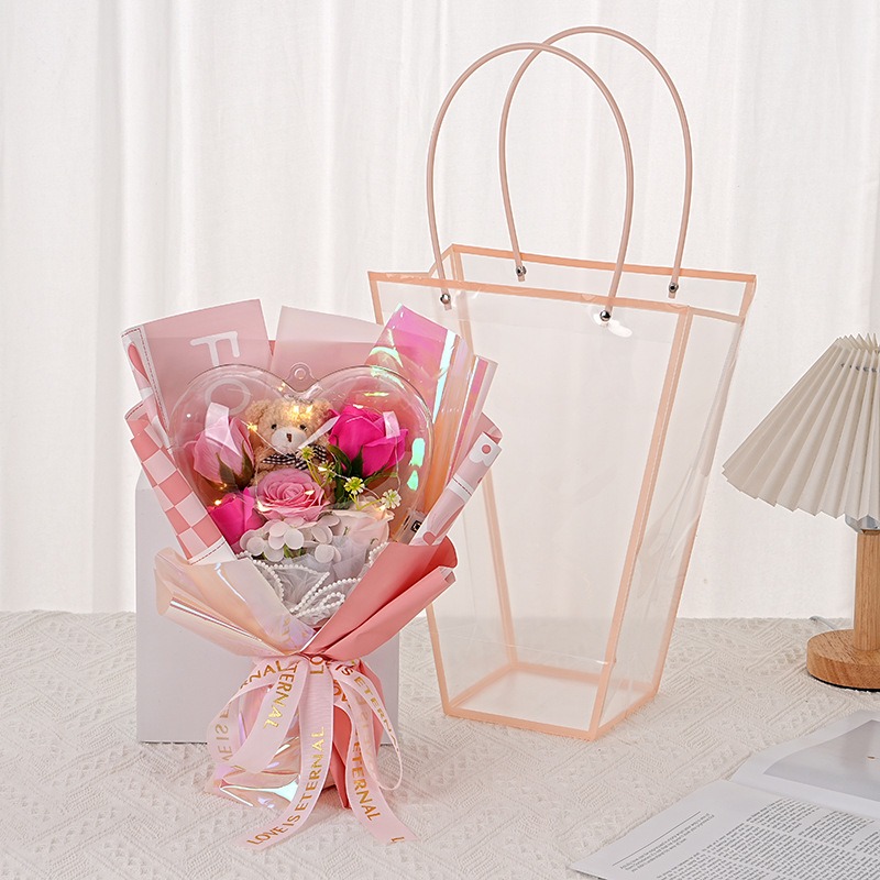 【台灣24H寄出】小熊玩偶心型波波球花束 玩偶花束 公仔 卡通花束 畢業禮物 生日禮物 兒童節禮物 交換禮物 情人節-規格圖3