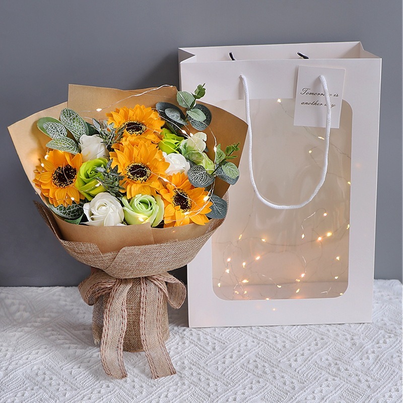 韓系 香皂玫瑰花束 滿天星花束(情人節 生日禮物 送女孩 畢業花束 交換禮物 教師節)-規格圖6