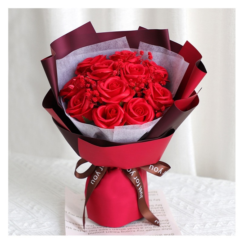 韓系 香皂玫瑰花束 滿天星花束(情人節 生日禮物 送女孩 畢業花束 交換禮物 教師節)-規格圖6