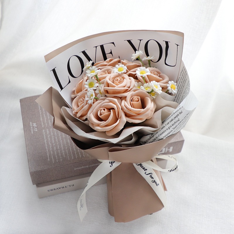 玫瑰香皂花束 香皂花禮盒 永生花束 紀念日 情人節 節慶送禮 畢業花束 告白畢業七夕 生日禮物 母親節 仿真花-細節圖2