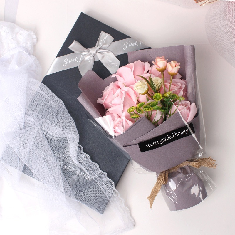 玫瑰香皂花束 香皂花禮盒 永生花束 紀念日 情人節 節慶送禮 畢業花束 告白畢業七夕 生日禮物 母親節 仿真花-細節圖4