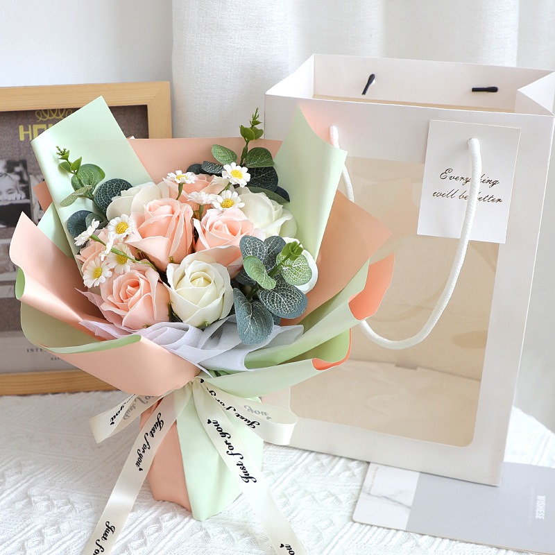 玫瑰香皂花束 香皂花禮盒 永生花束 紀念日 情人節 節慶送禮 畢業花束 告白畢業七夕 生日禮物 母親節 仿真花-規格圖6