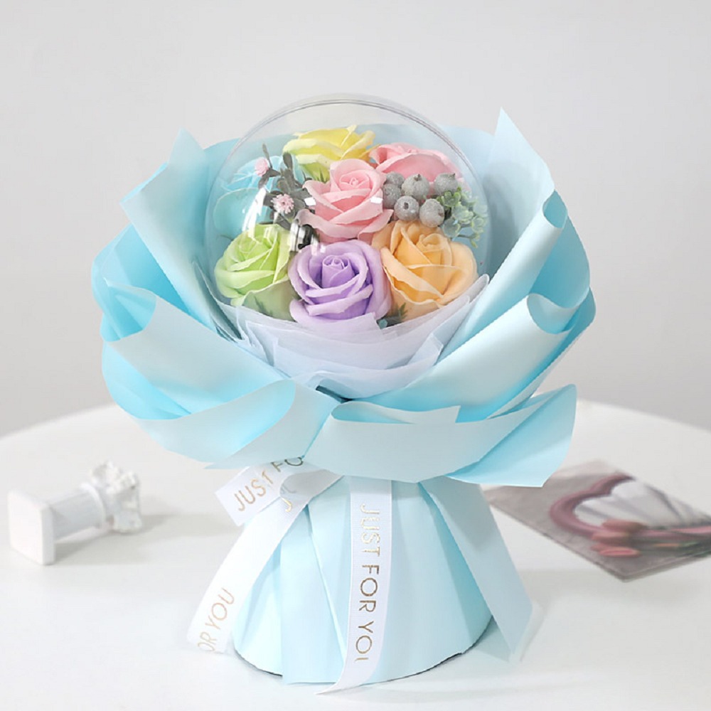 玫瑰花透明波波球花束 手捧花 香皂花 香氛花束 情人節 告白 婚禮 畢業禮 母親節禮物-規格圖4
