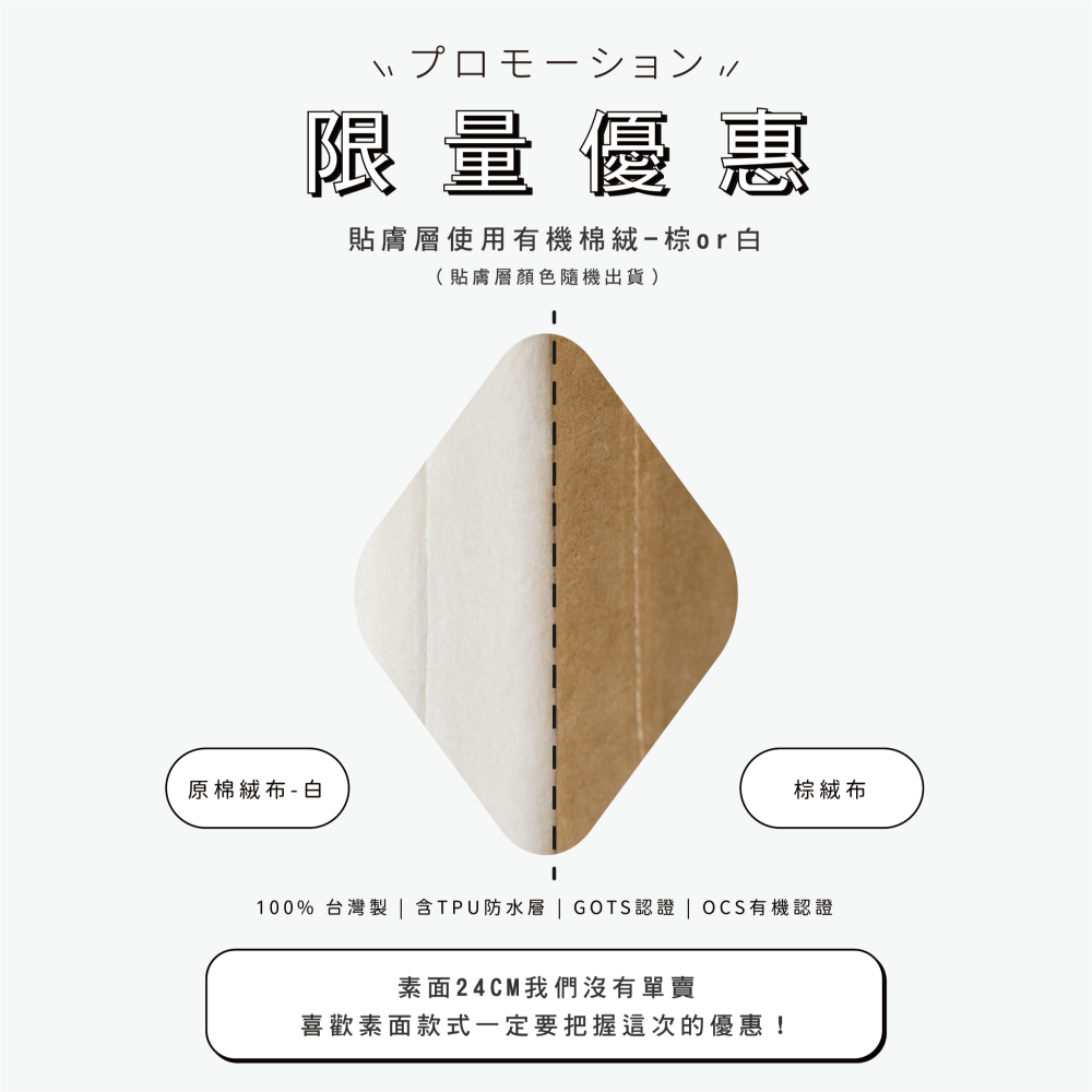 ◎正合我檍工坊◎【限量優惠】素面 24cm 布衛生棉 六片組-細節圖2