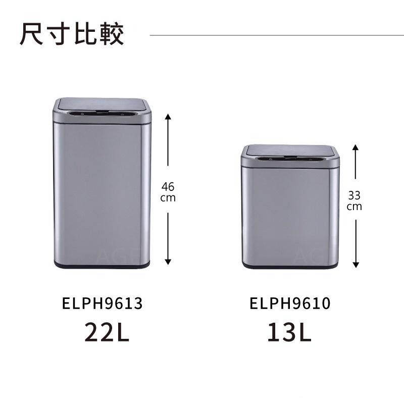 ⭐️領卷再折⭐️免運 美國ELPHECO不鏽鋼臭氧自動除臭感應22L垃圾桶 ELPH9613-細節圖9