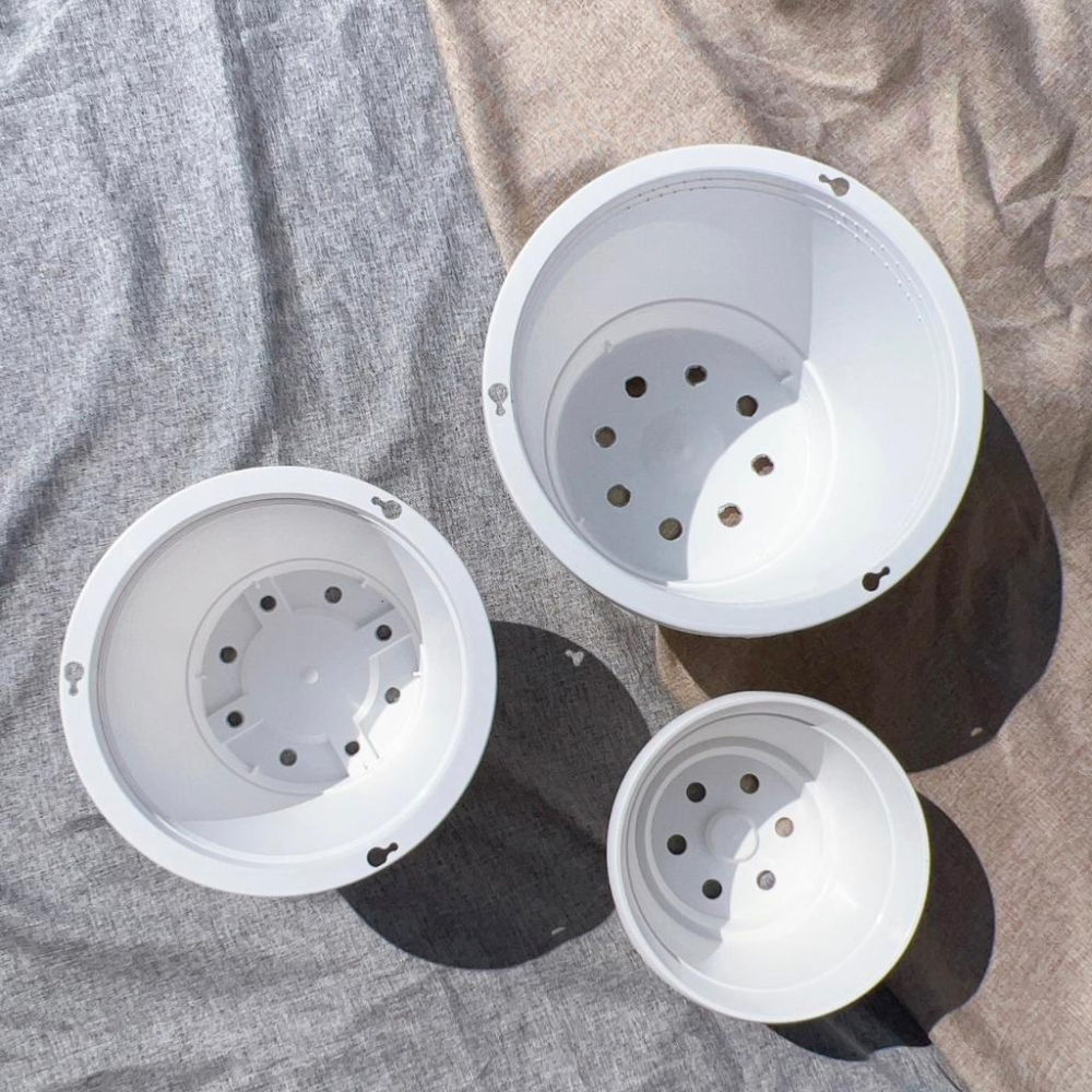 【白色吊盆】5/6/7吋（付吊鉤）花盆/盆子/塑膠盆/植物/盆器-細節圖3