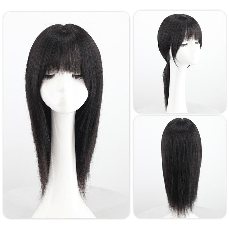 女生整頂全真髮◆ 川崎家假髮 ◇ 真髮知性清新款自然落肩BOBO蕾絲升級彈力鎖骨頭髮-細節圖3