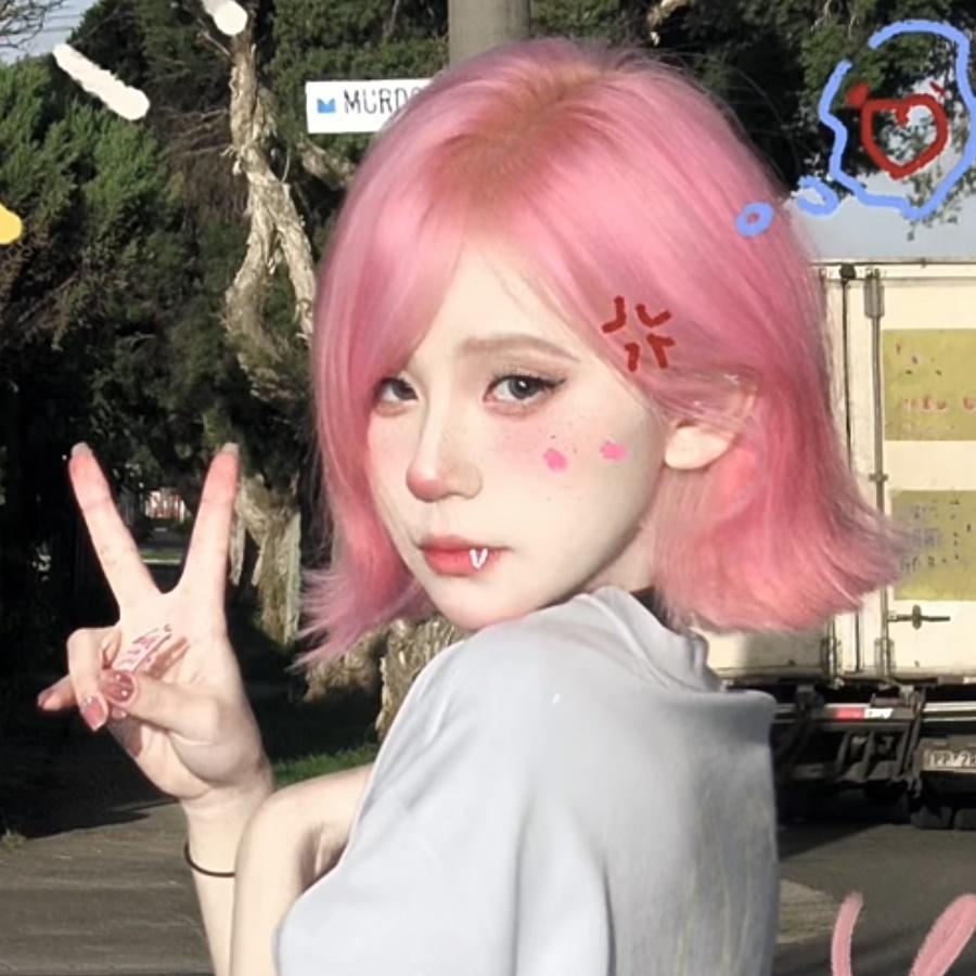 草莓糖粉 □ 川崎家假髮 ■ 粉色假髮全頭套短髮cos外翻翹lolita整頂女團彩齊肩頭髮-細節圖2