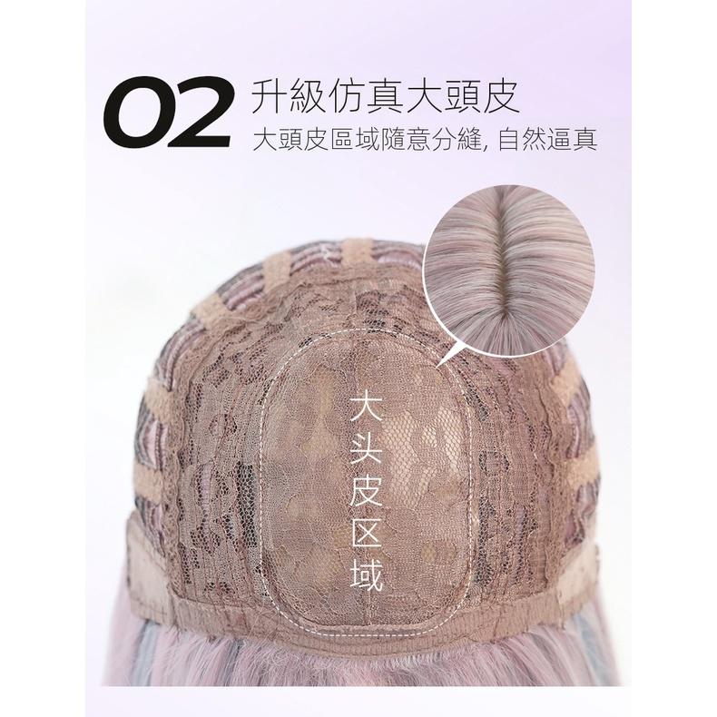 混血染髮 川崎家假髮⋆｡˚女團C位主流.ᐟ.✾60CM韓系粉紫藍彩染特殊色鎖骨髮lolita全頭套假髮KZ083-細節圖5