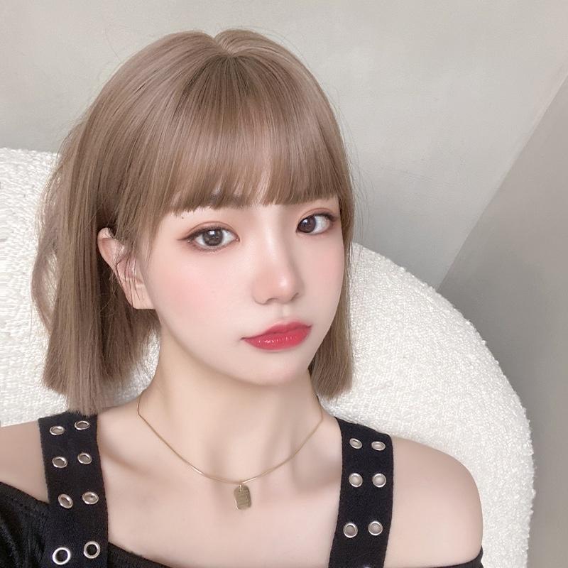 全頂假髮川崎家︎⋆｡˚心動G大調.ᐟ.✾4色⋆*韓團Lisa同款漫畫瀏海齊耳酷颯短假髮仿真假髮全頭套髮✽KZ061-細節圖3